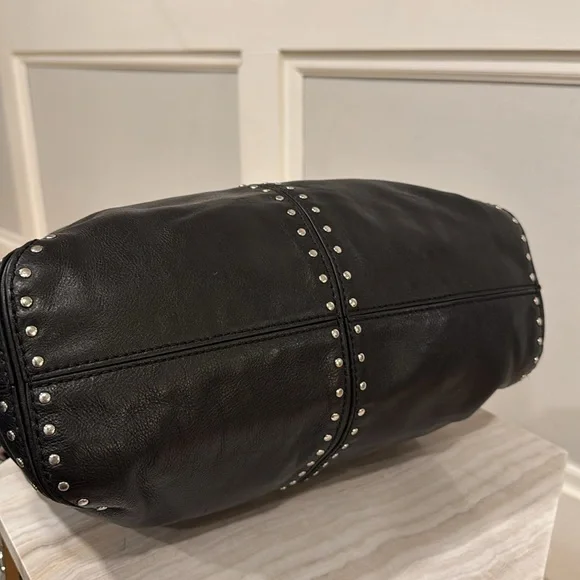 Michael Kors Bag Studded Black Leather Chain Hobo - Picture 8 of 17